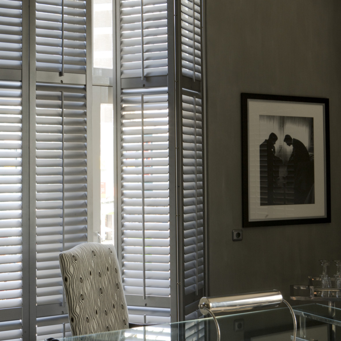 Shutters zilver kantoor